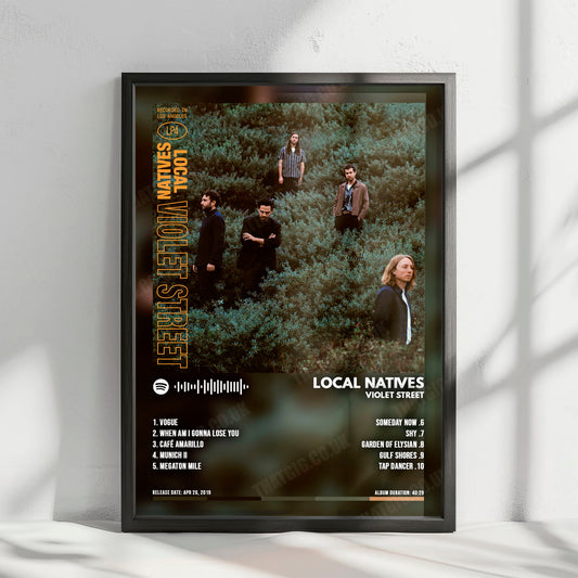 Local Natives "Violet Street" Album Cover Poster - with Complete Tracklist