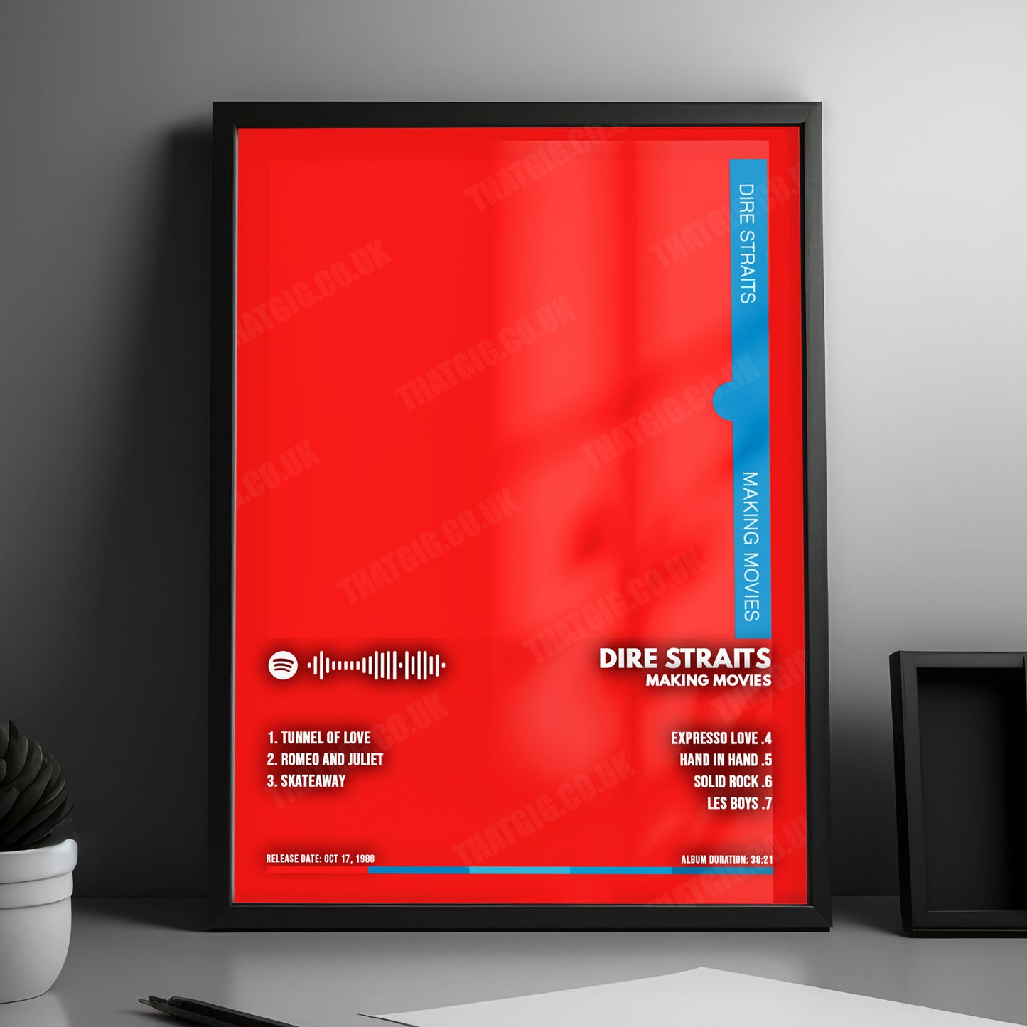 Dire Straits "Making Movies" Album Cover Poster - with Complete Tracklist