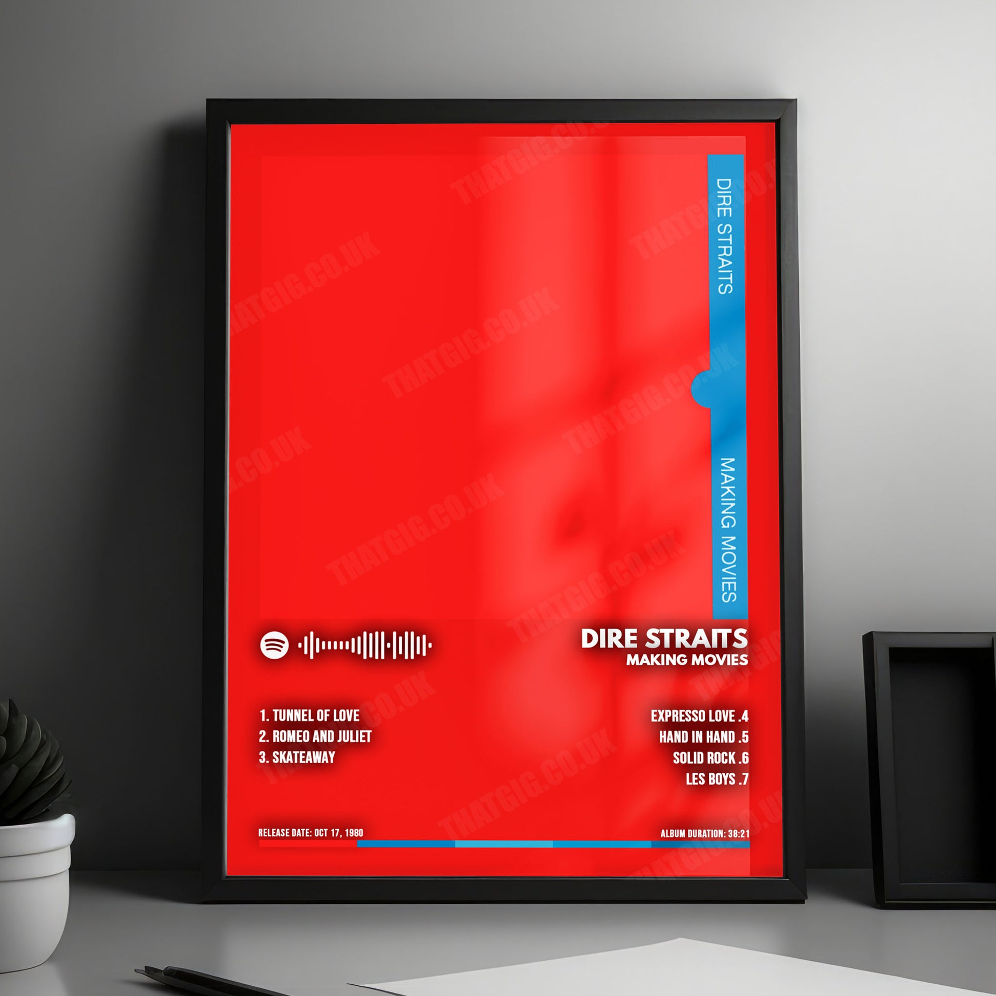 Dire Straits "Making Movies" Album Cover Poster - with Complete Tracklist