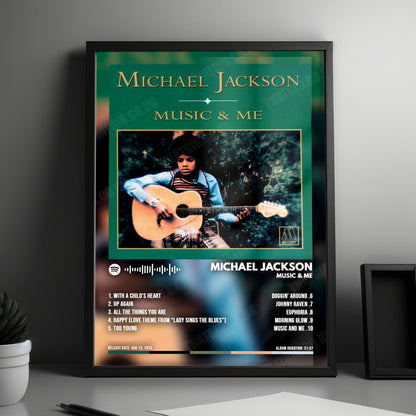 Michael Jackson "Music & Me" Album Cover Poster - with Complete Tracklist