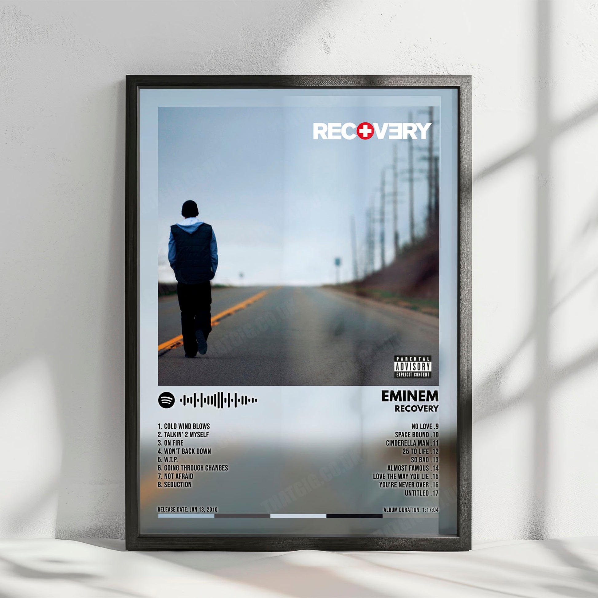 Eminem "Recovery" Album Cover Poster - with Complete Tracklist