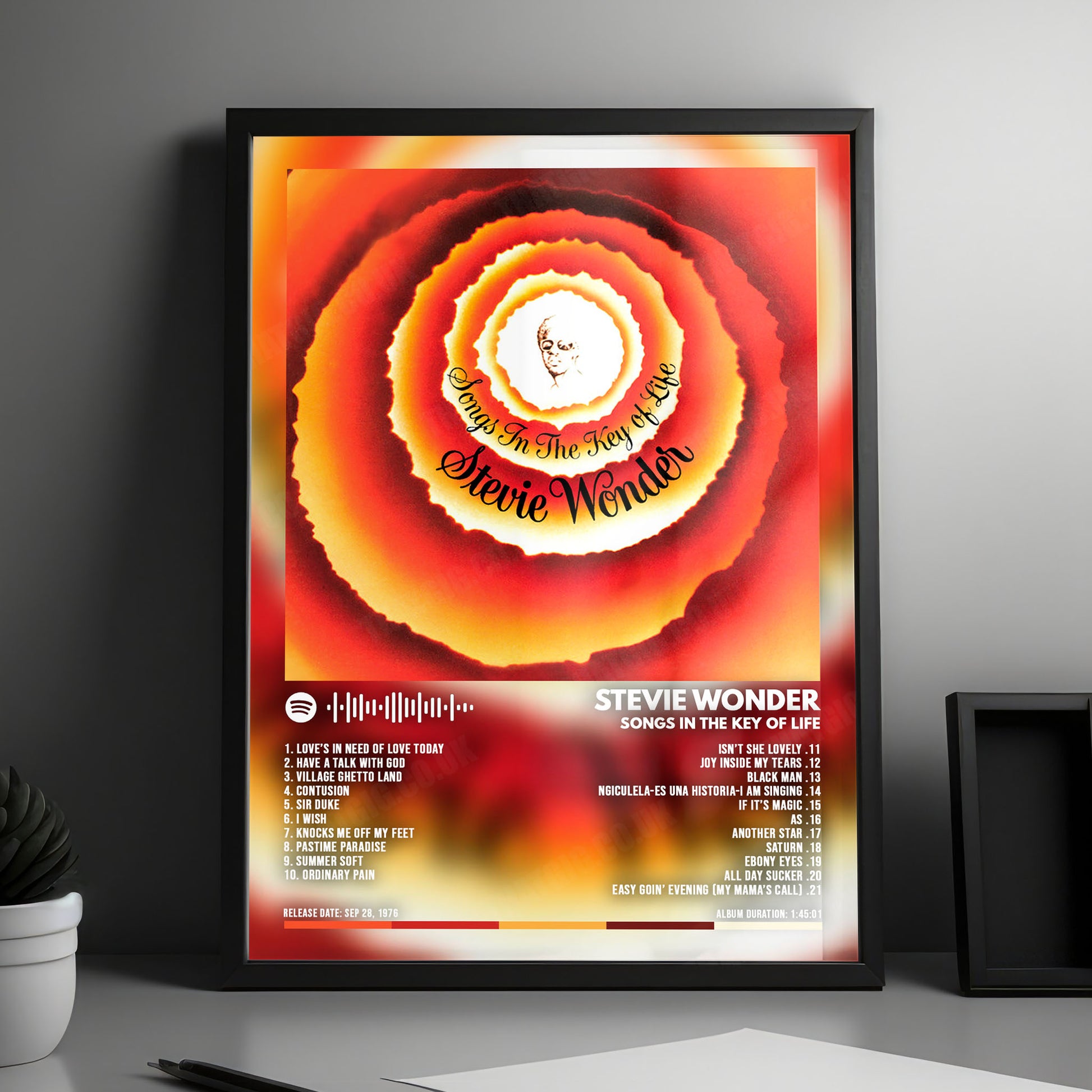 Stevie Wonder "Songs in the Key of Life " Album Cover Poster - with Complete Tracklist