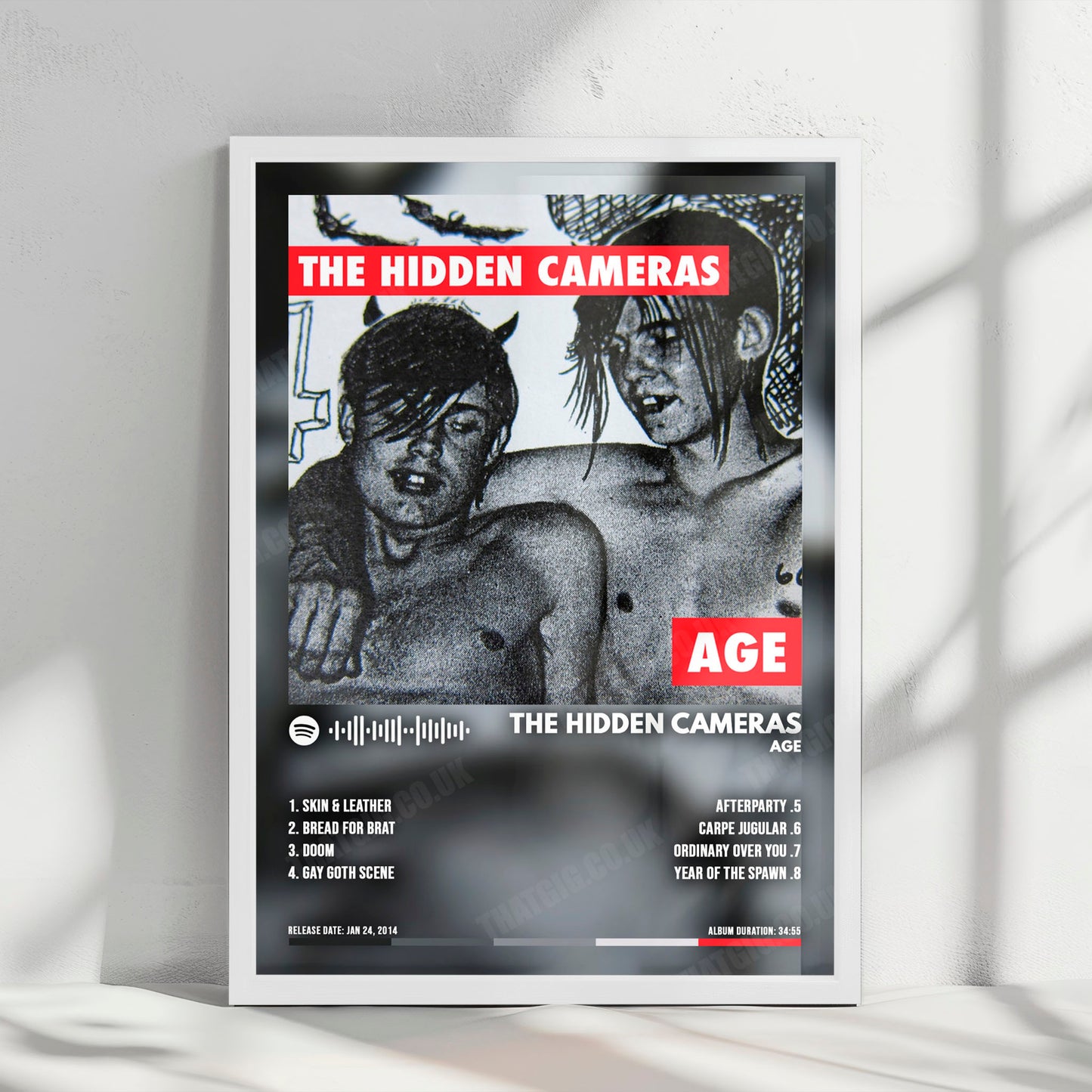 The Hidden Cameras "AGE" Album Cover Poster - with Complete Tracklist