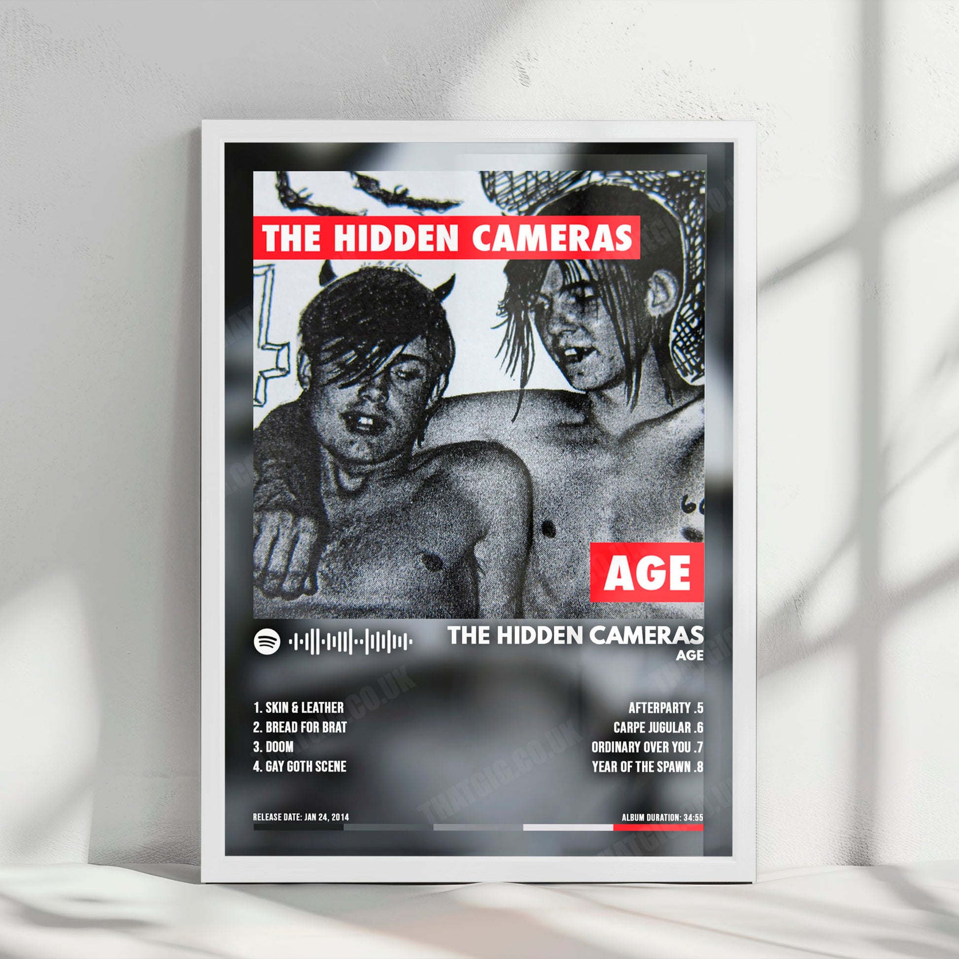 The Hidden Cameras "AGE" Album Cover Poster - with Complete Tracklist