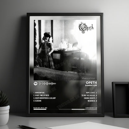 Opeth "Damnation" Album Cover Poster - with Complete Tracklist