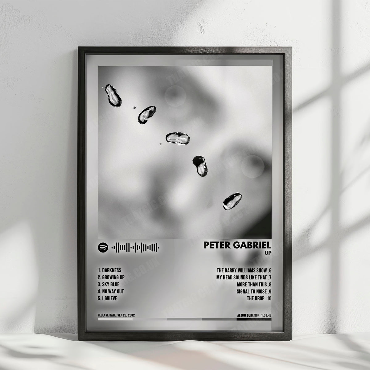 Peter Gabriel "Up" Album Cover Poster - with Complete Tracklist
