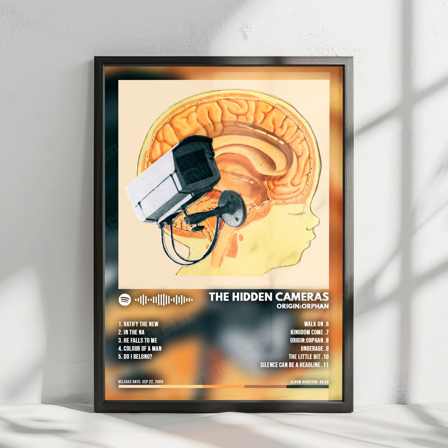 The Hidden Cameras "Origin:Orphan" Album Cover Poster - with Complete Tracklist