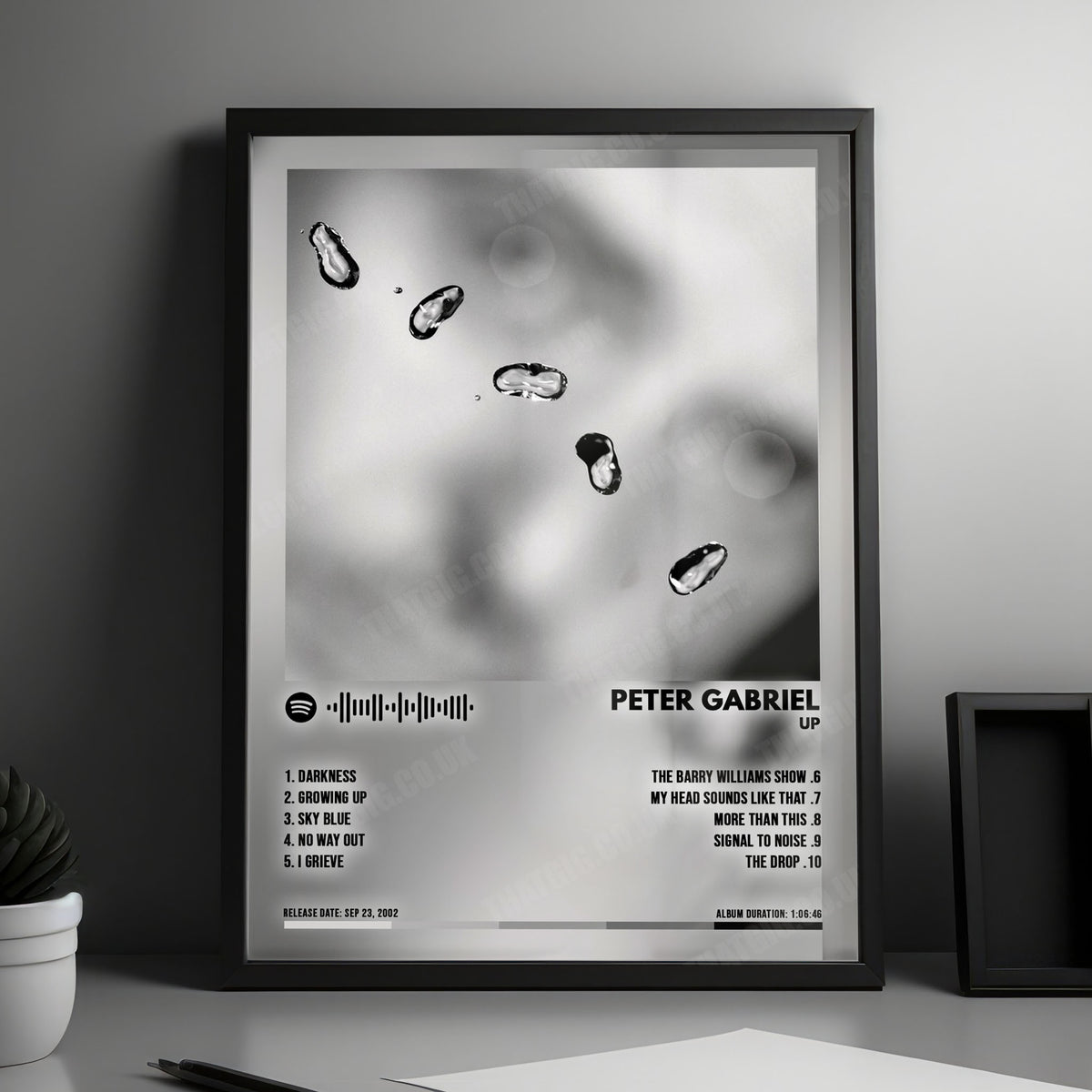 Peter Gabriel "Up" Album Cover Poster - with Complete Tracklist