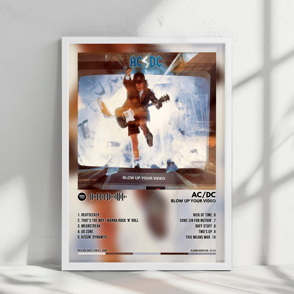 AC/DC "Blow Up Your Video" Album Cover Poster - with Complete Tracklist