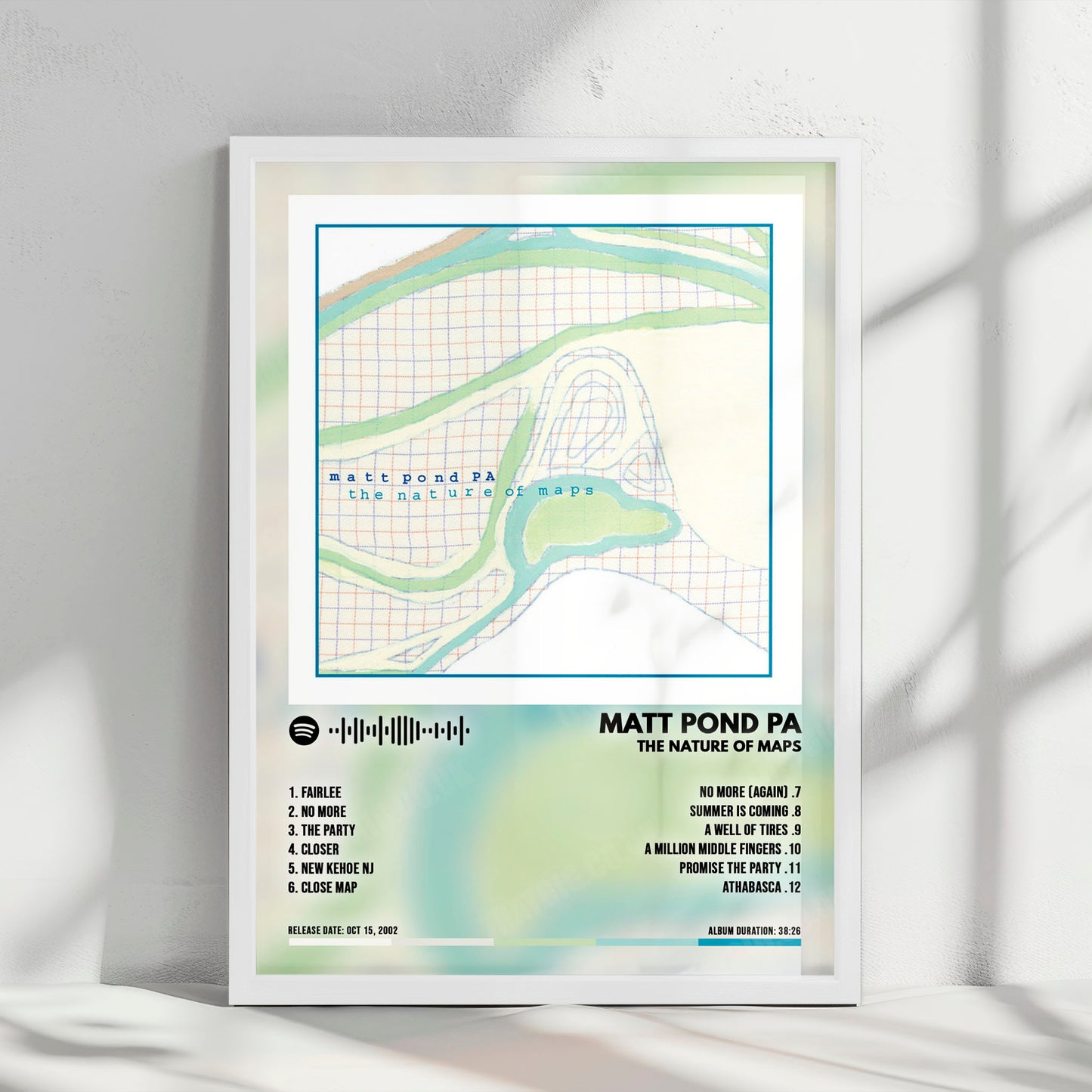 Matt Pond PA "The Nature of Maps" Album Cover Poster - with Complete Tracklist