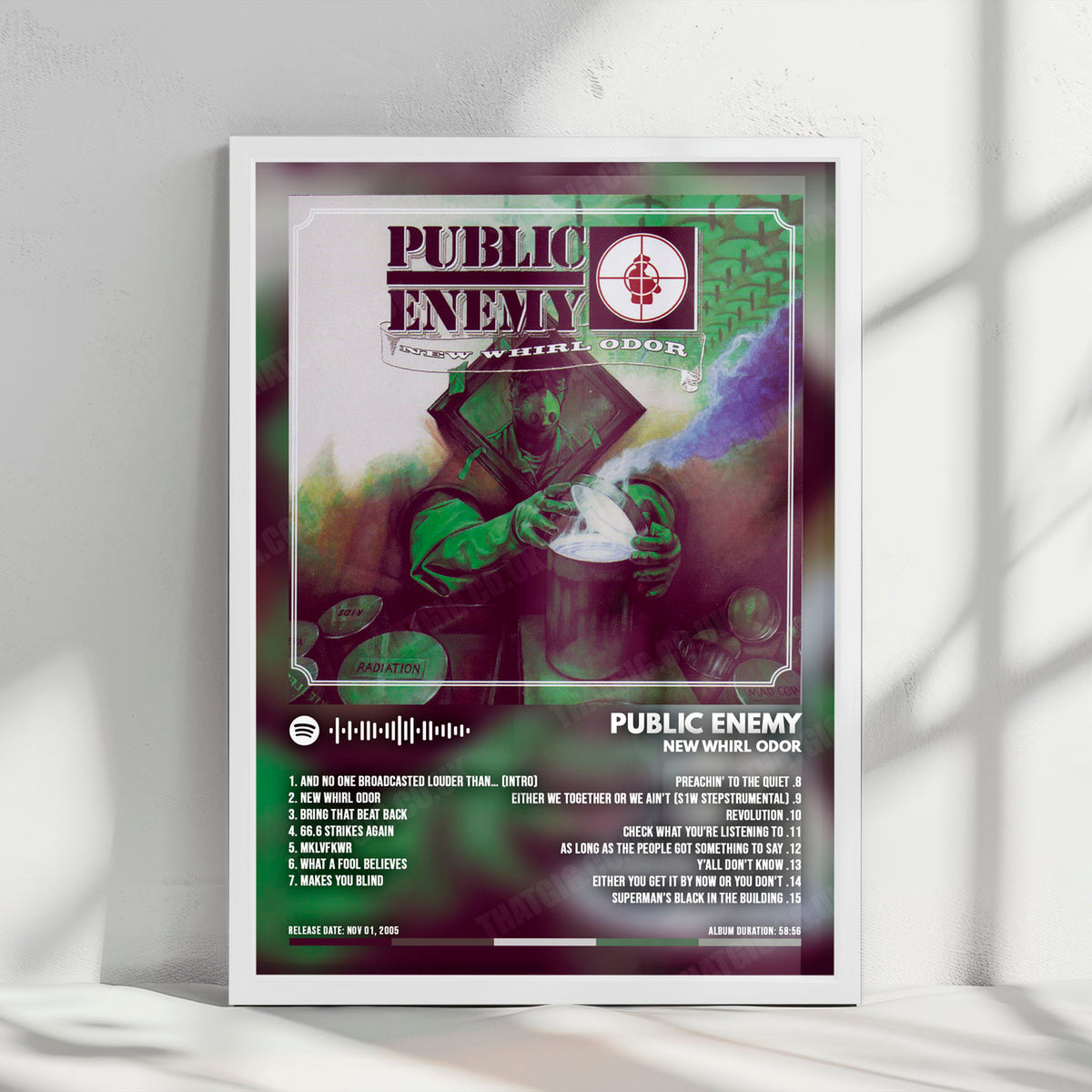 Public Enemy "New Whirl Odor" Album Cover Poster - with Complete Tracklist
