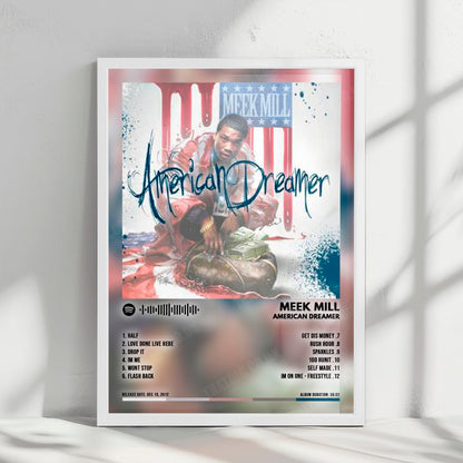 Meek Mill "American Dreamer" Album Cover Poster - with Complete Tracklist