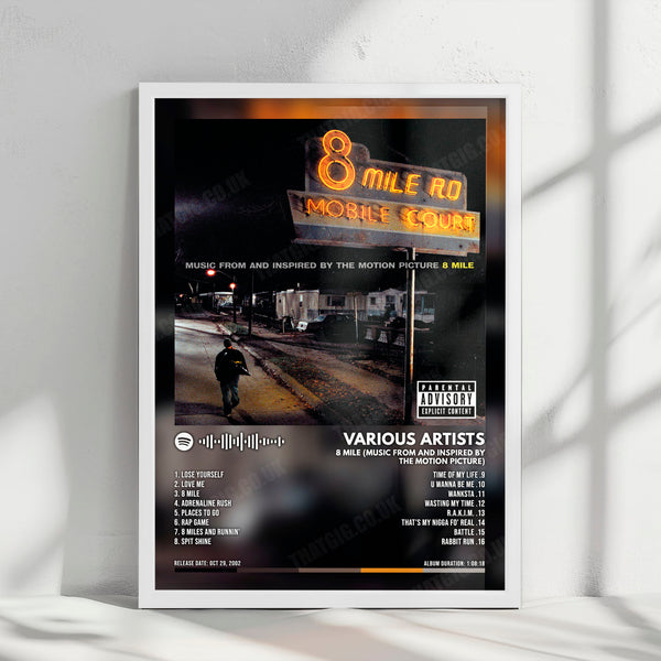 Various Artists "8 Mile: Music from and Inspired by the Motion Picture" Album Cover Poster - with Complete Tracklist