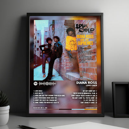 Diana Ross "Love Child" Album Cover Poster - with Complete Tracklist