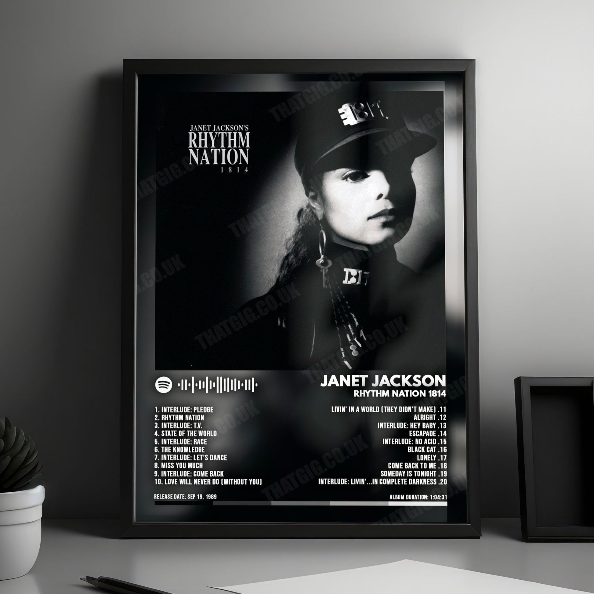 Janet Jackson "Rhythm Nation 1814" Album Cover Poster - with Complete Tracklist