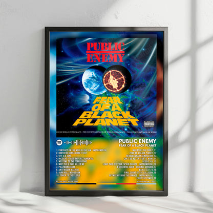 Public Enemy "Fear Of A Black Planet" Album Cover Poster - with Complete Tracklist