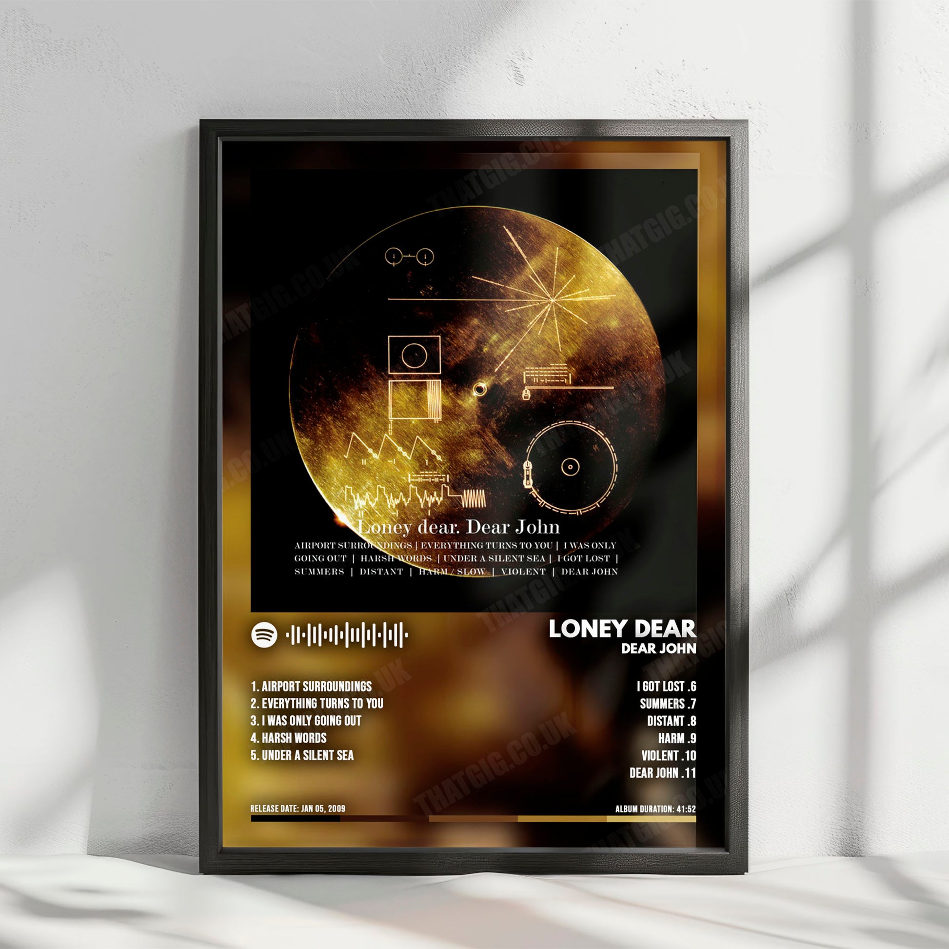 Loney Dear "Dear John" Album Cover Poster - with Complete Tracklist