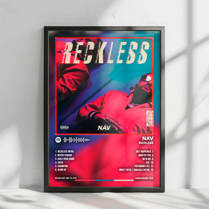 NAV "RECKLESS" Album Cover Poster - with Complete Tracklist