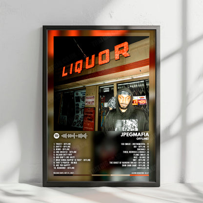 Jpegmafia "OFFLINE!" Album Cover Poster - with Complete Tracklist