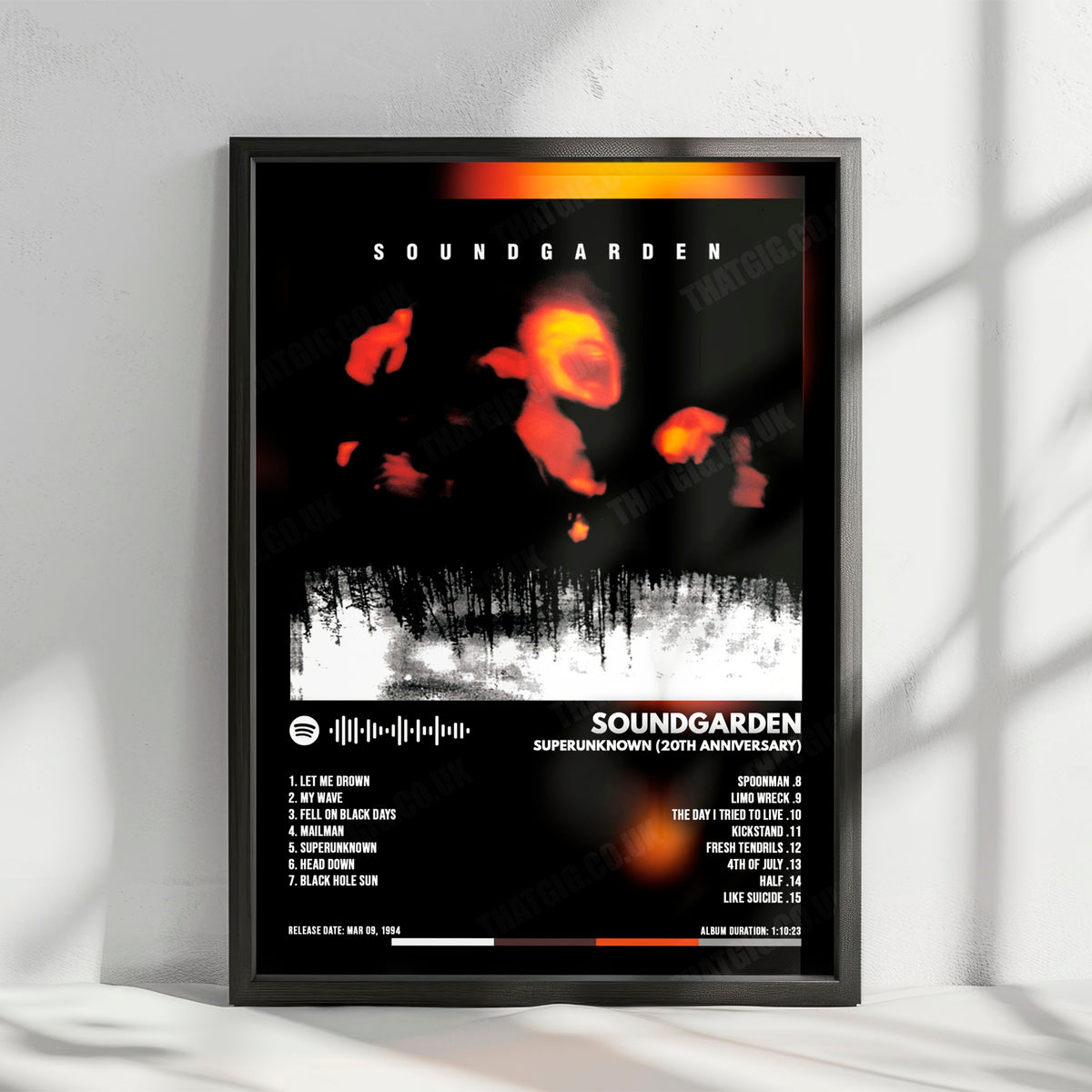 Soundgarden "Superunknown (20th Anniversary)" Album Cover Poster - with Complete Tracklist