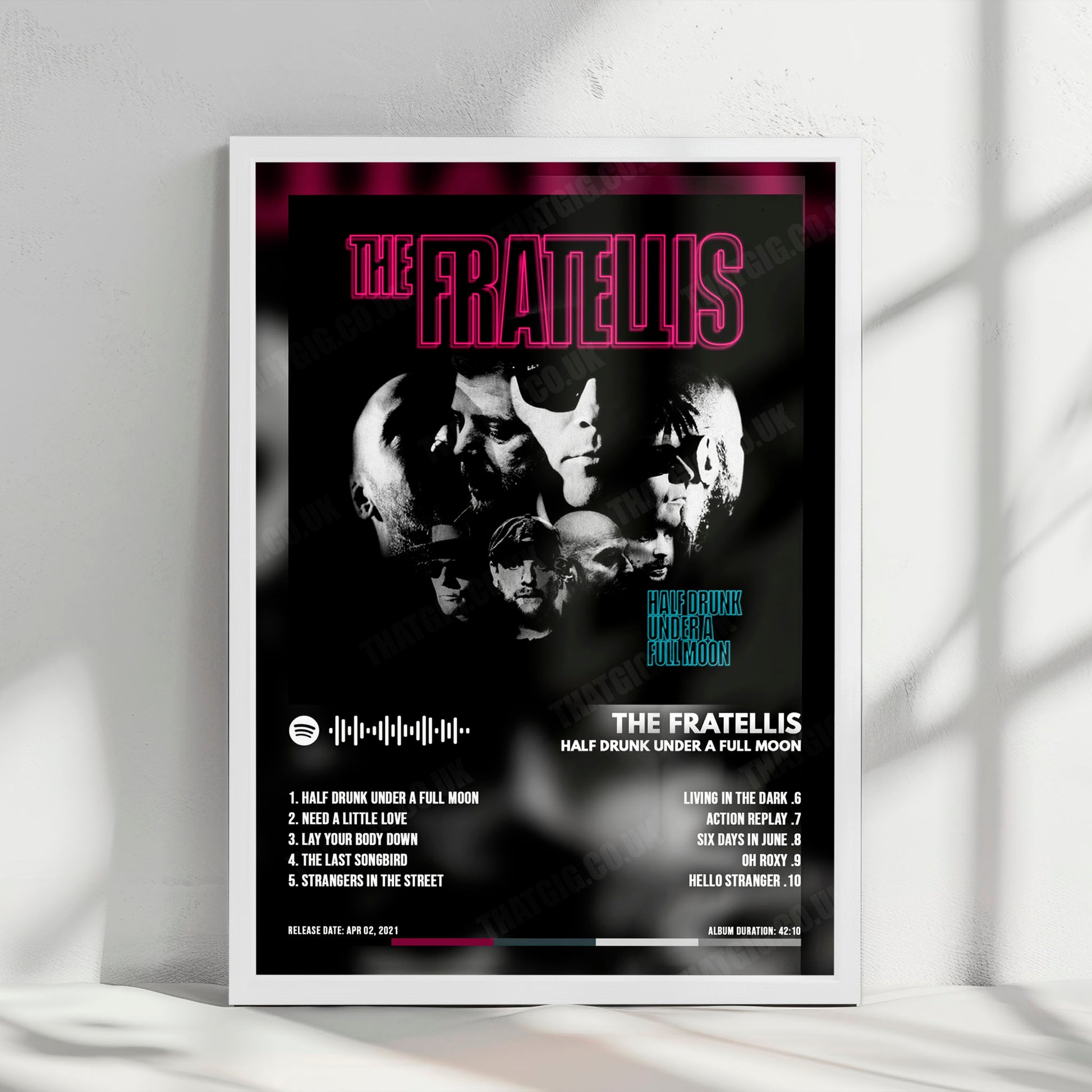 The Fratellis "Half Drunk Under a Full Moon" Album Cover Poster - with Complete Tracklist