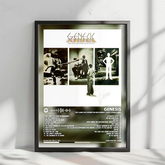 Genesis "The Lamb Lies Down on Broadway " Album Cover Poster - with Complete Tracklist