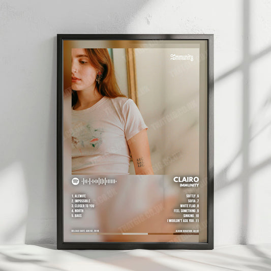 Clairo "Immunity" Album Cover Poster - with Complete Tracklist
