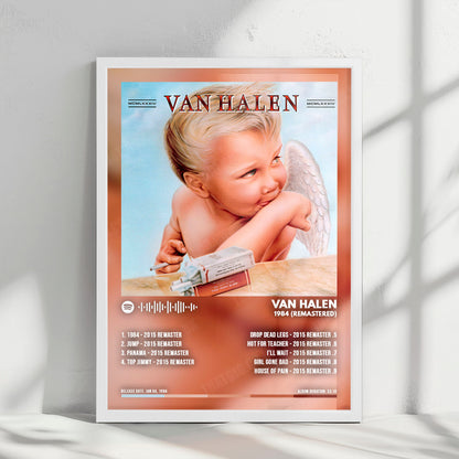 Van Halen "1984" Album Cover Poster - with Complete Tracklist