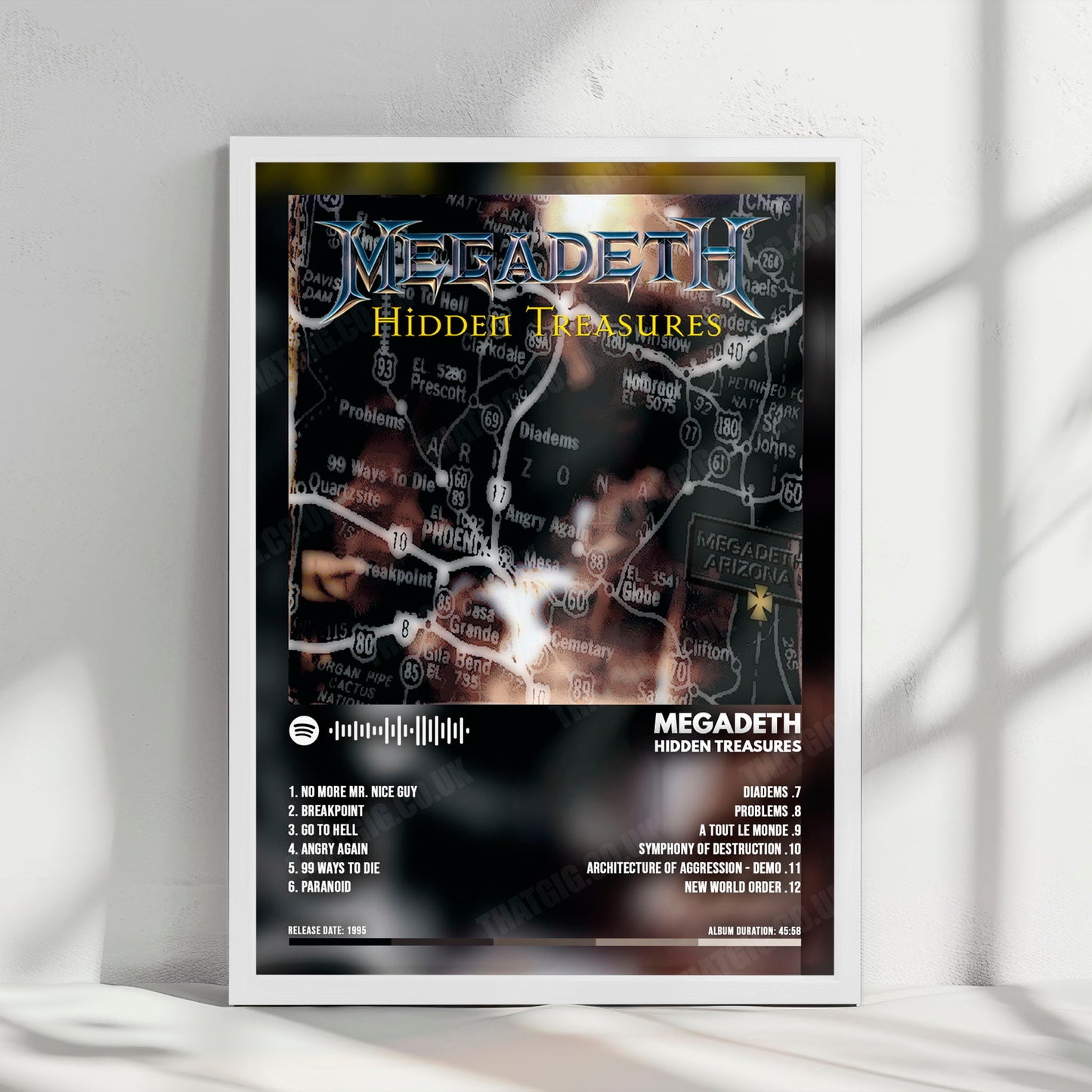 Megadeth "Hidden Treasures" Album Cover Poster - with Complete Tracklist