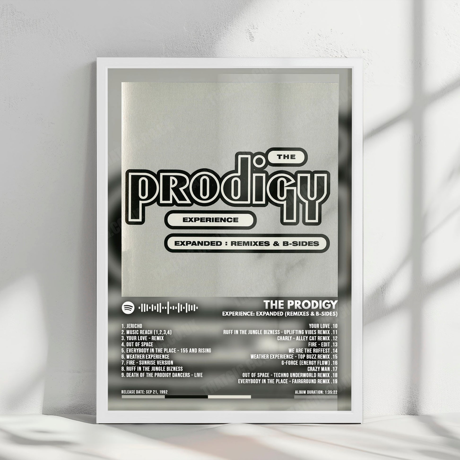 The Prodigy "Experience: Expanded (Remixes & B-sides)" Album Cover Poster - with Complete Tracklist