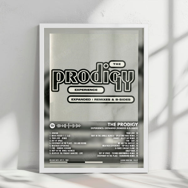 The Prodigy "Experience: Expanded (Remixes & B-sides)" Album Cover Poster - with Complete Tracklist