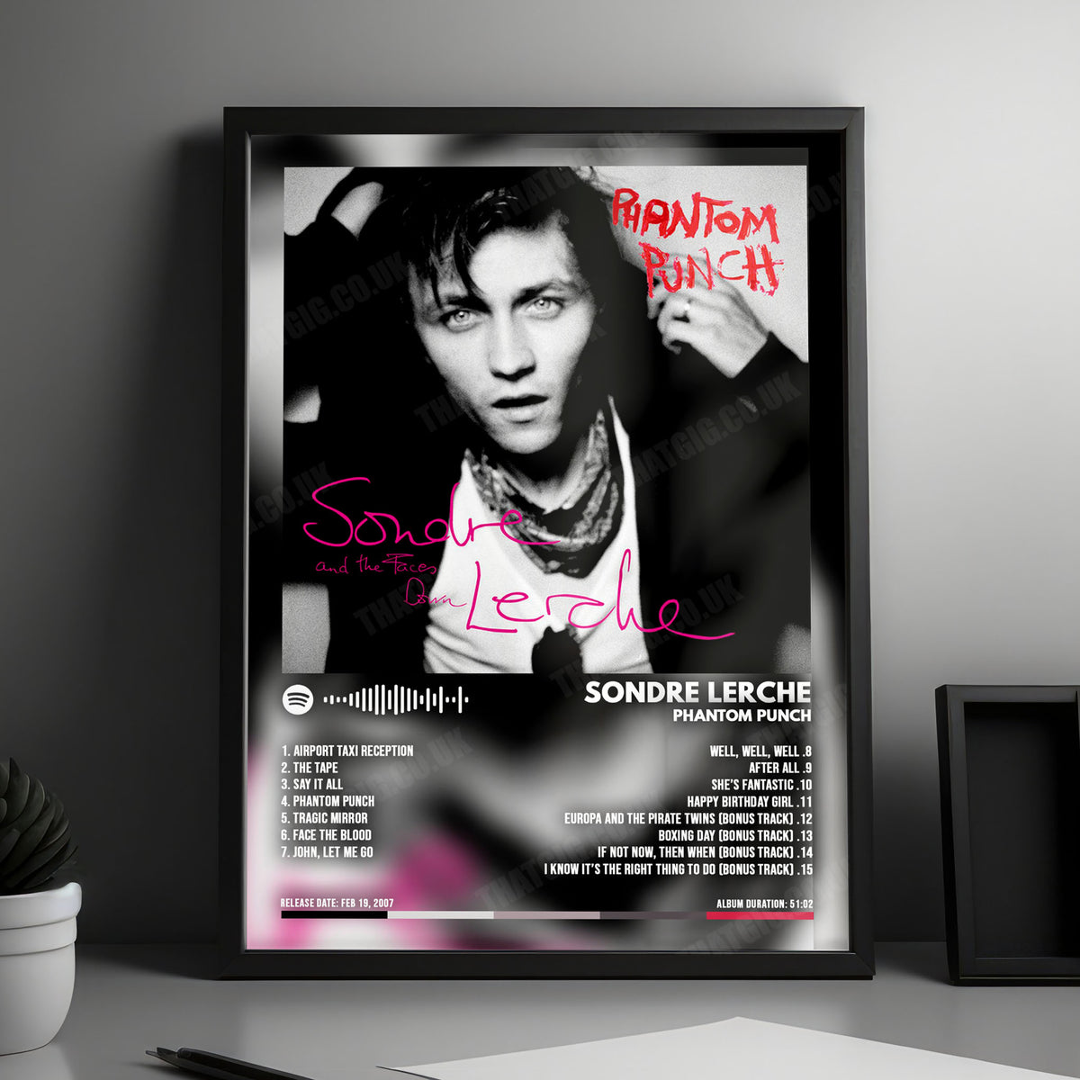 Sondre Lerche "Phantom Punch" Album Cover Poster - with Complete Tracklist