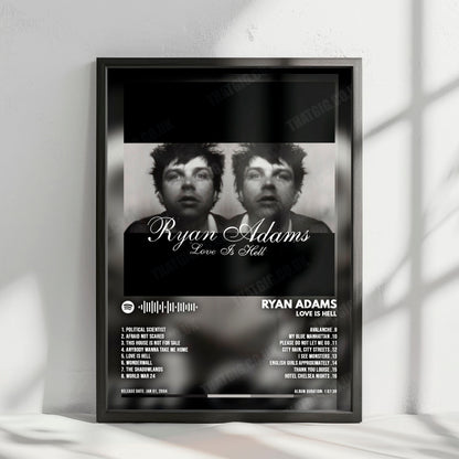 Ryan Adams "Love Is Hell" Album Cover Poster - with Complete Tracklist