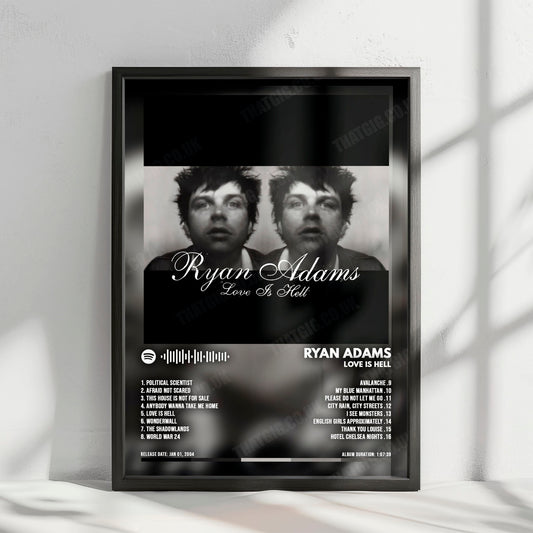 Ryan Adams "Love Is Hell" Album Cover Poster - with Complete Tracklist
