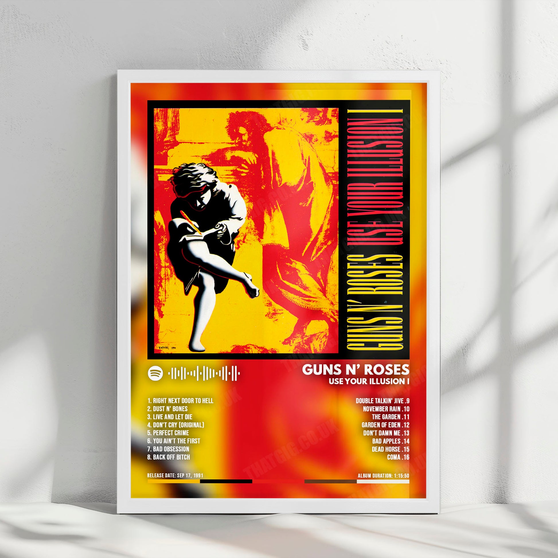 Guns N' Roses "Use Your Illusion I" Album Cover Poster - with Complete Tracklist