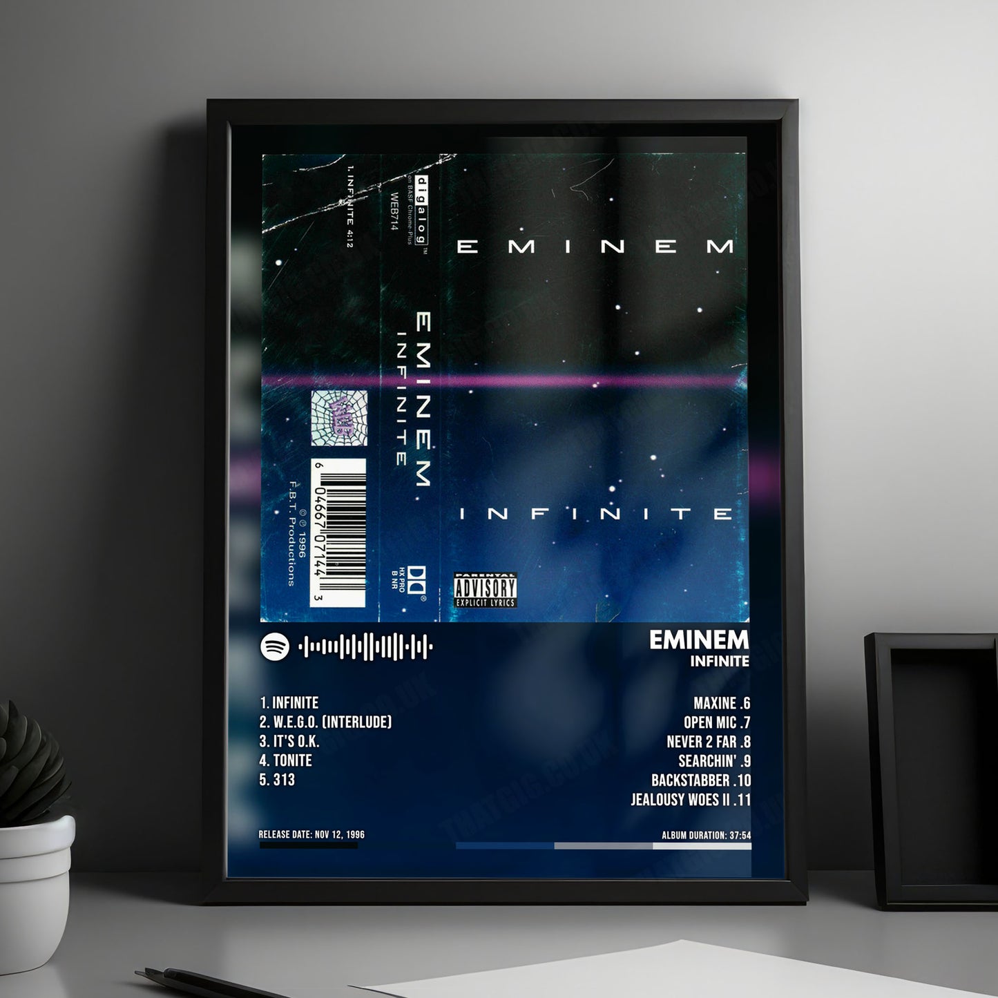 Eminem "Infinite" Album Cover Poster - with Complete Tracklist