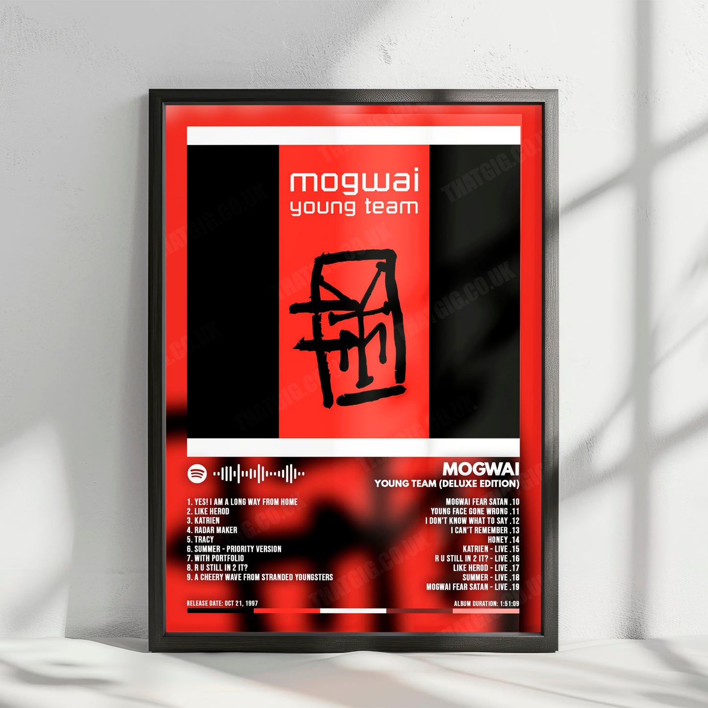 Mogwai "Young Team" Album Cover Poster - with Complete Tracklist