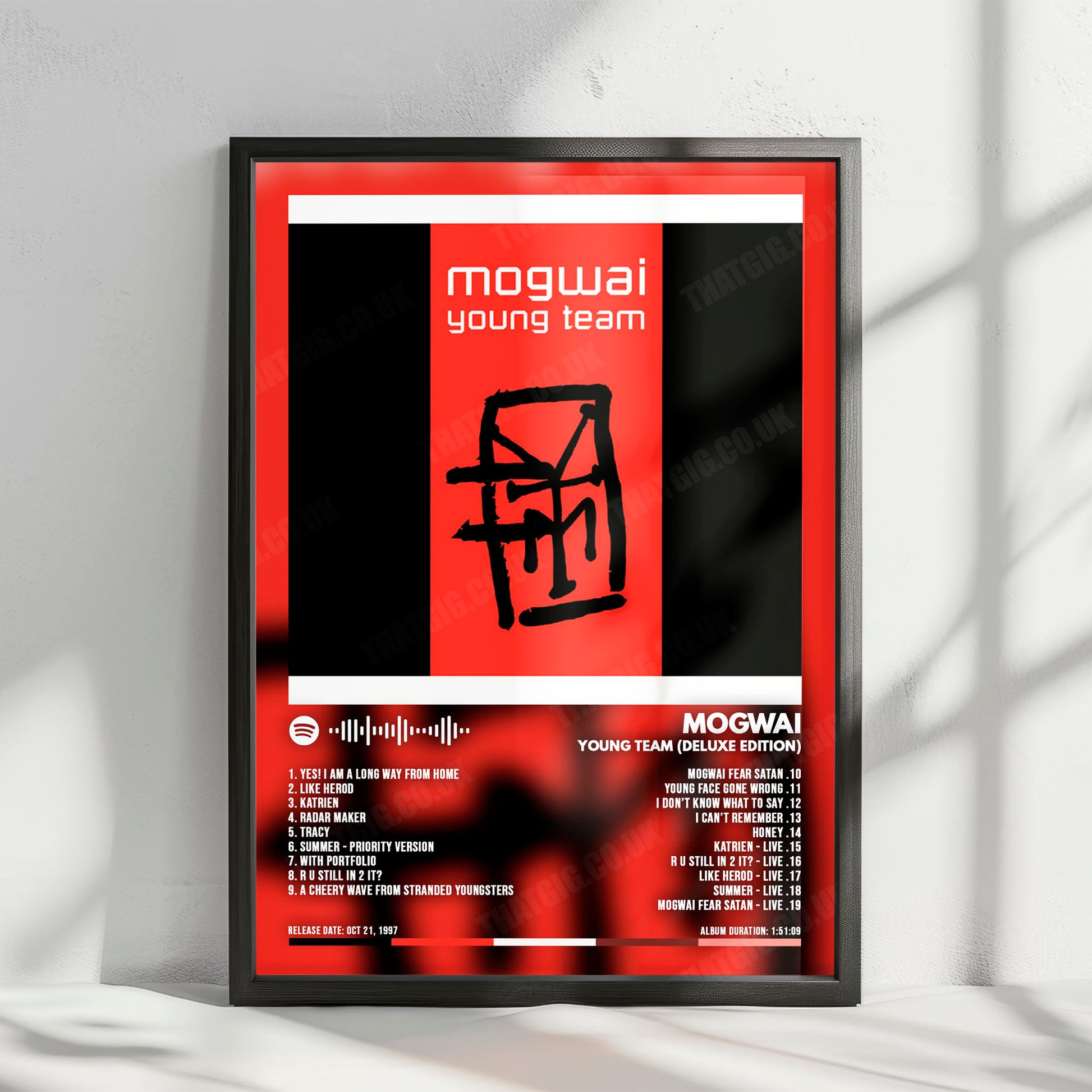 Mogwai "Young Team" Album Cover Poster - with Complete Tracklist
