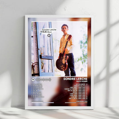 Sondre Lerche "Faces Down" Album Cover Poster - with Complete Tracklist