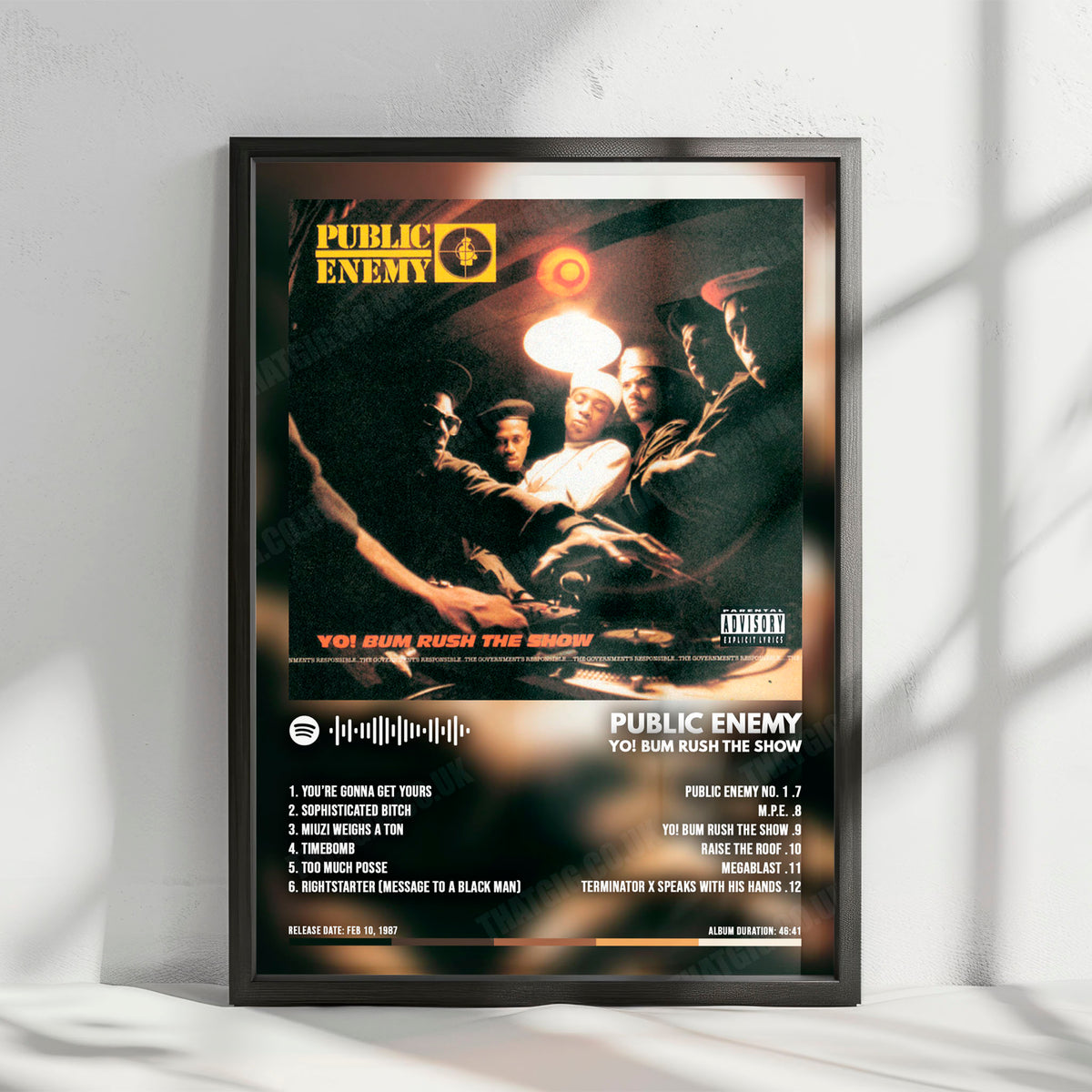 Public Enemy "Yo! Bum Rush The Show" Album Cover Poster - with Complete Tracklist