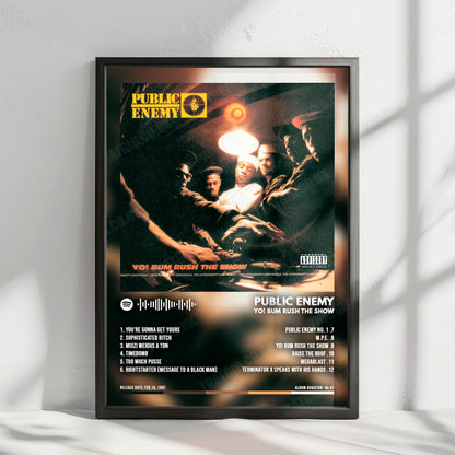 Public Enemy "Yo! Bum Rush The Show" Album Cover Poster - with Complete Tracklist