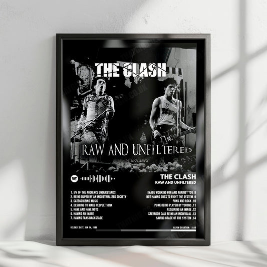 The Clash "Raw and Unfiltered" Album Cover Poster - with Complete Tracklist