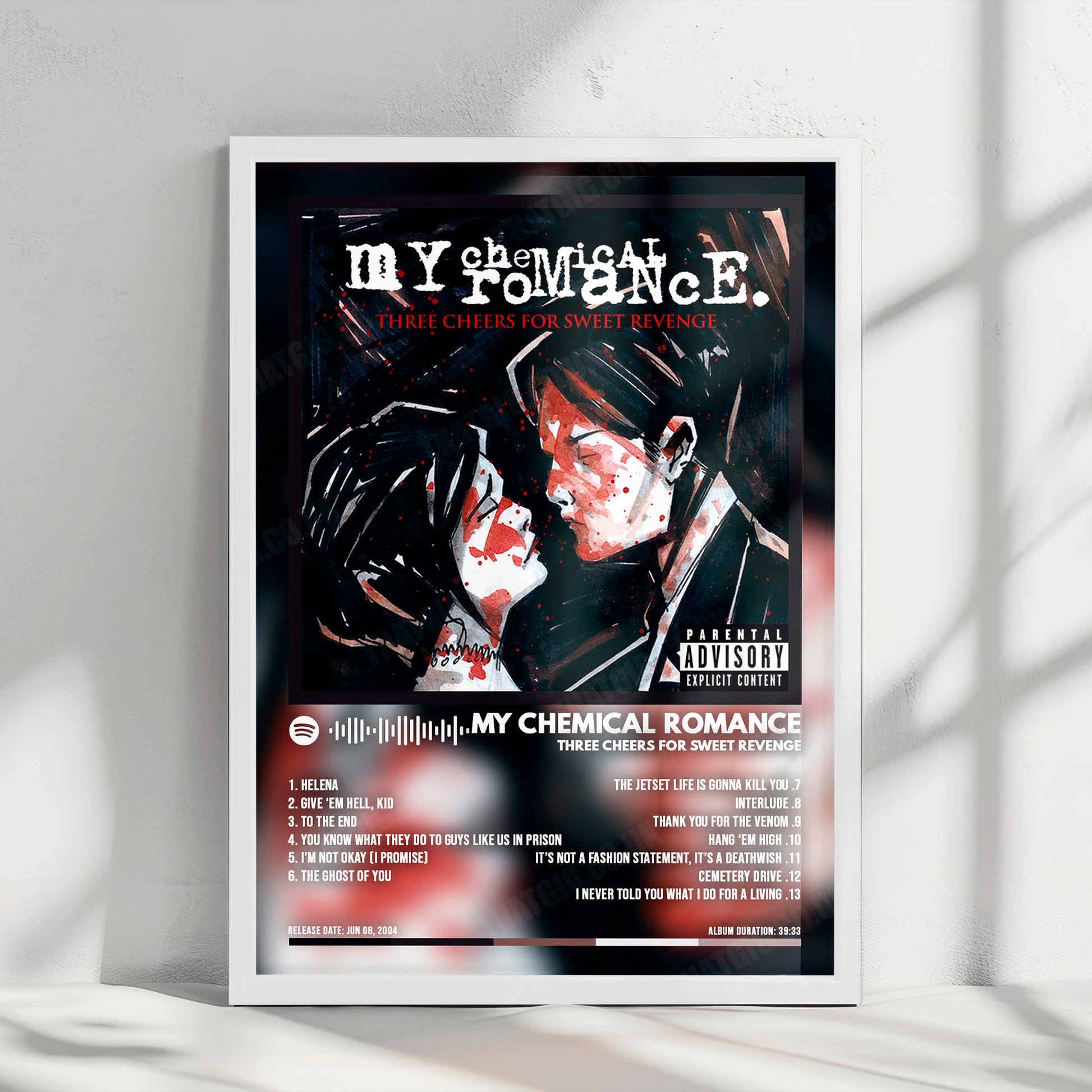 My Chemical Romance "Three Cheers for Sweet Revenge" Album Cover Poster - with Complete Tracklist