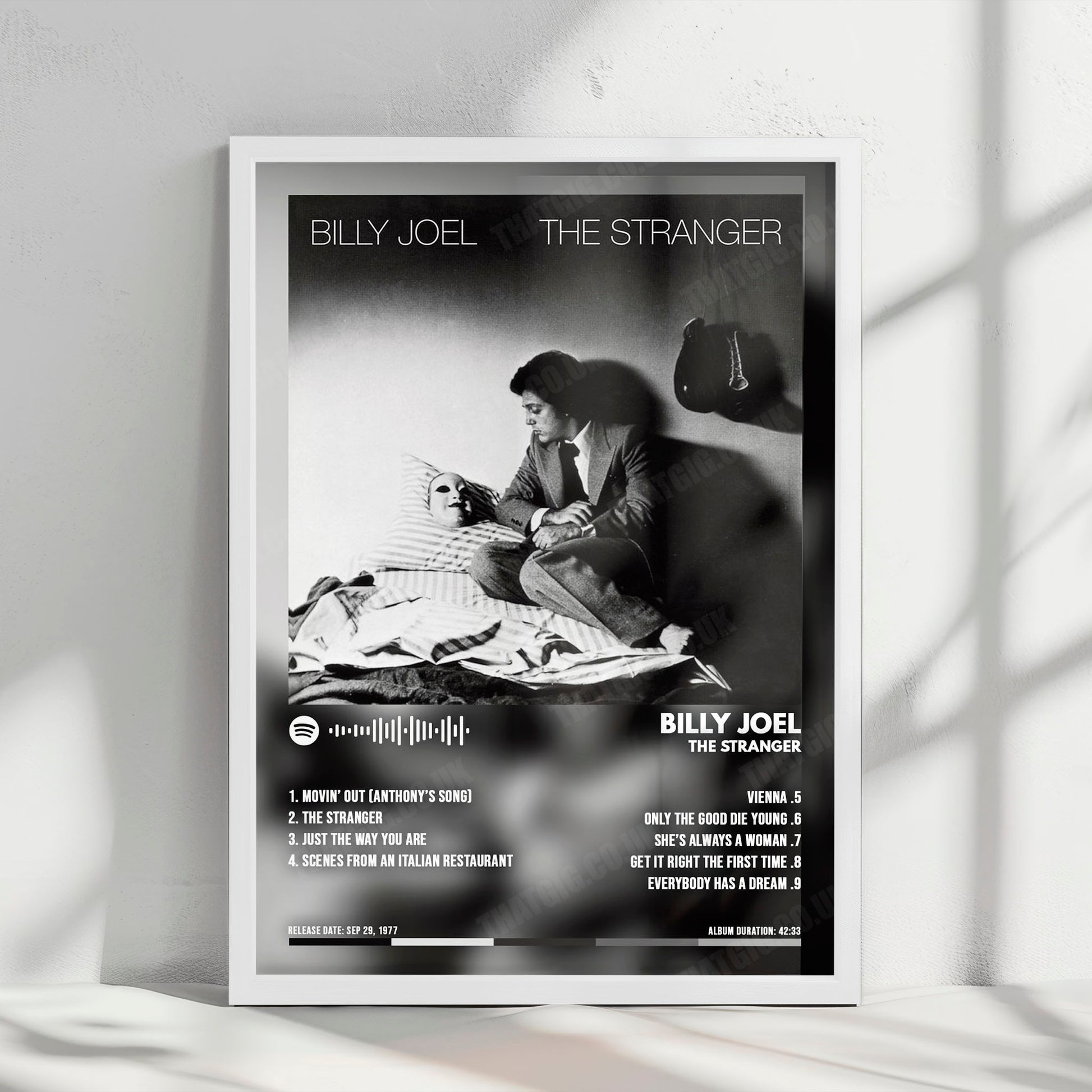 Billy Joel "The Stranger " Album Cover Poster - with Complete Tracklist