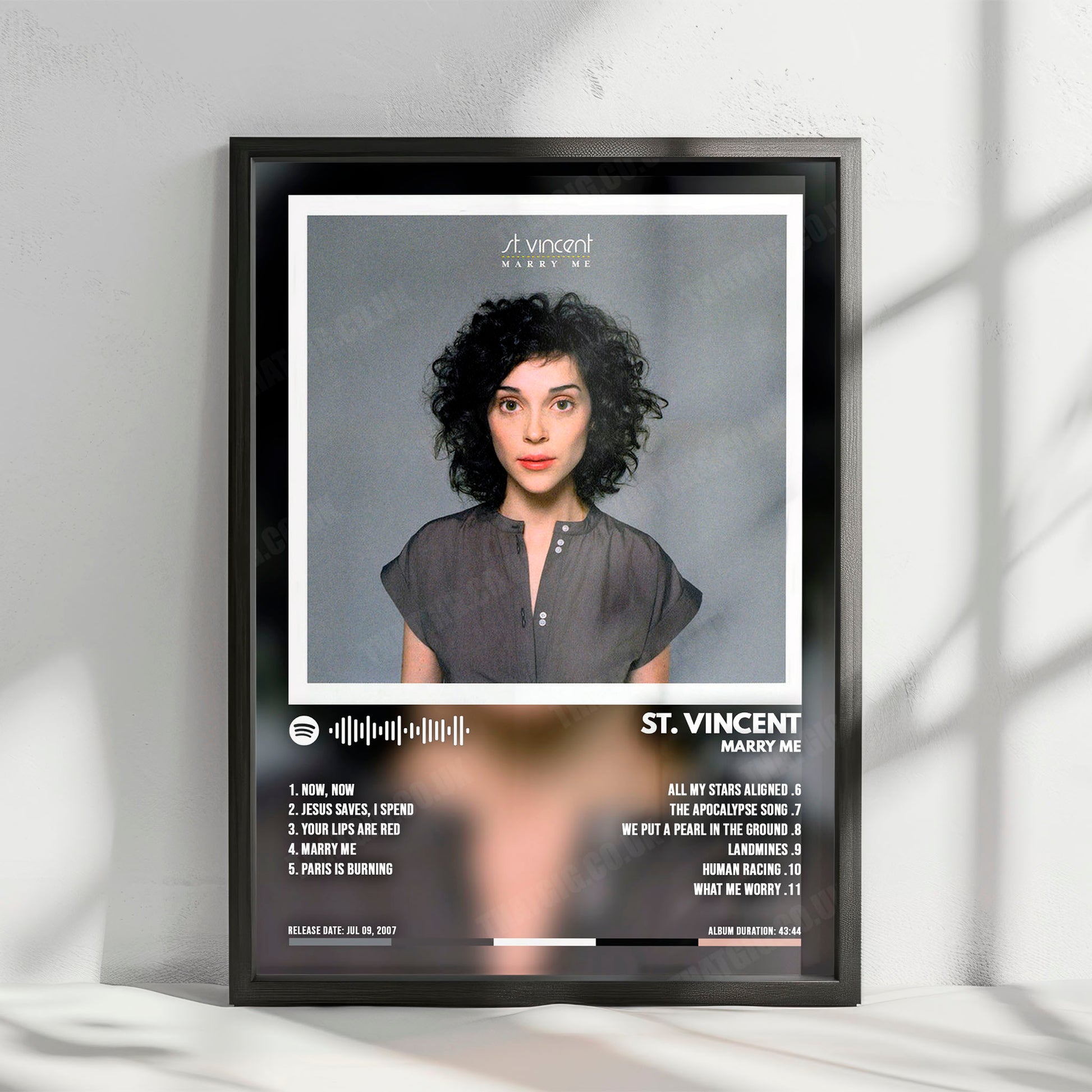 St. Vincent "Marry Me" Album Cover Poster - with Complete Tracklist