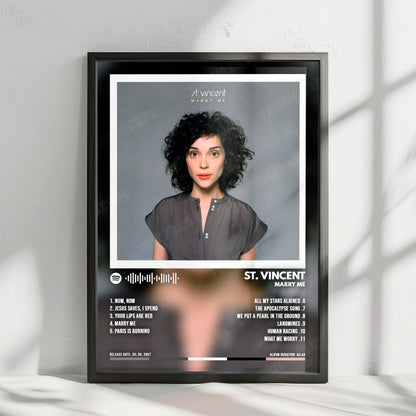St. Vincent "Marry Me" Album Cover Poster - with Complete Tracklist