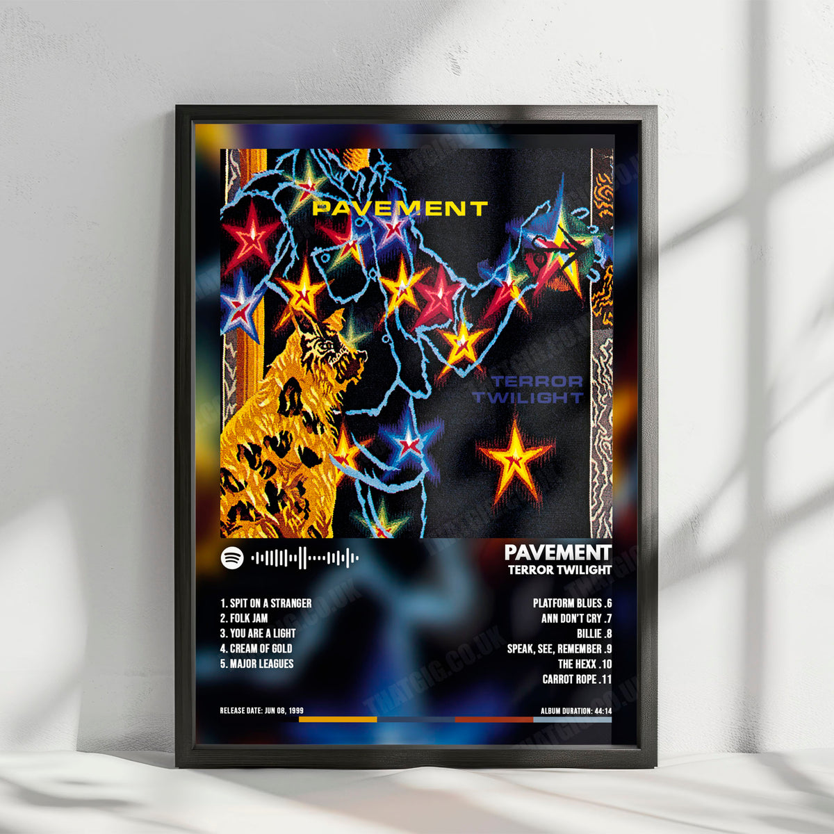 Pavement "Terror Twilight" Album Cover Poster - with Complete Tracklist