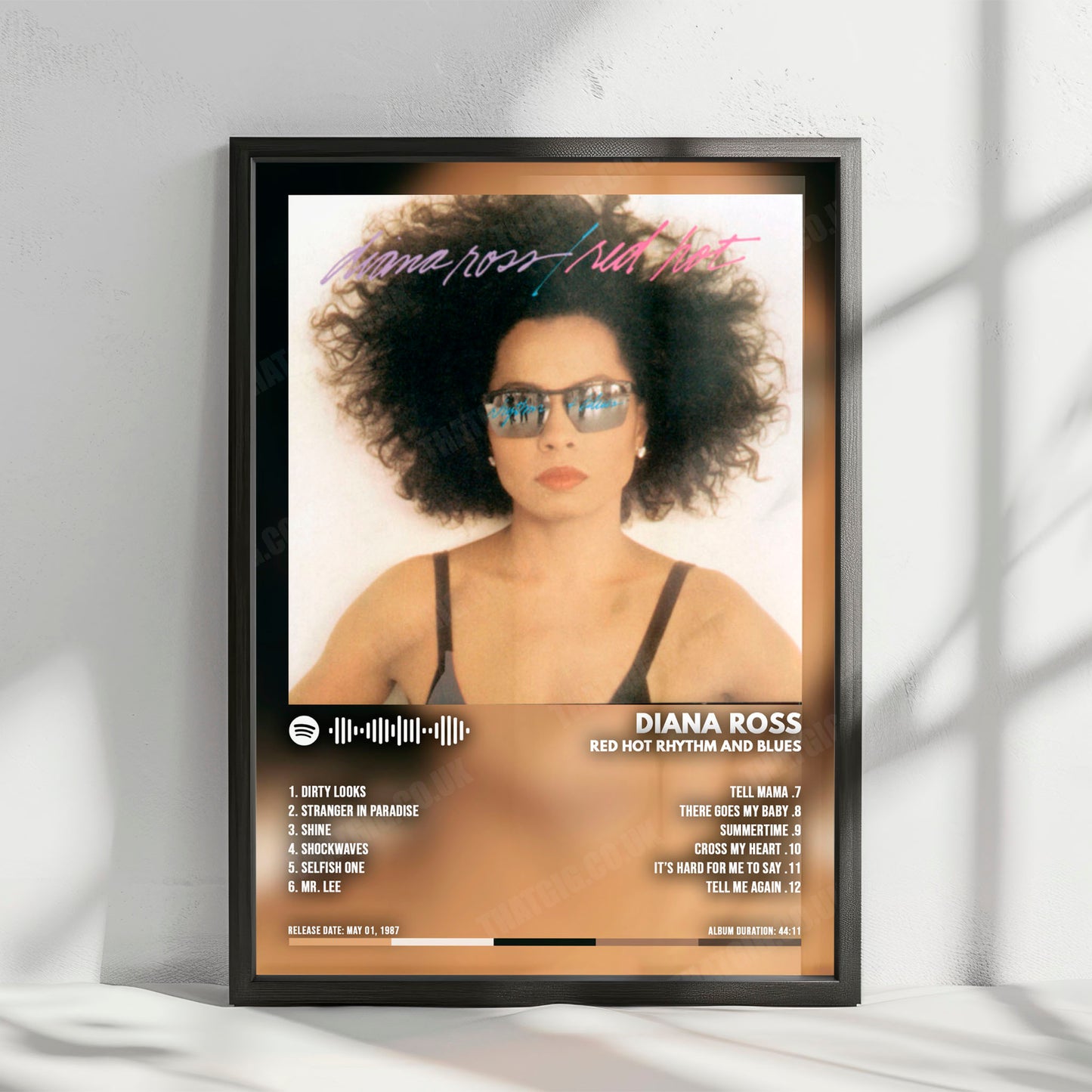 Diana Ross "Red Hot Rhythm and Blues" Album Cover Poster - with Complete Tracklist