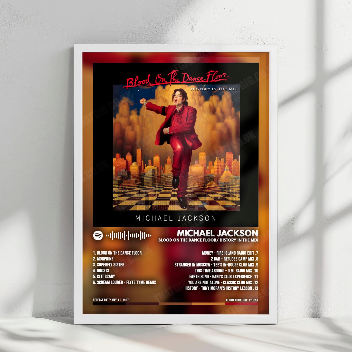 Michael Jackson "Blood on the Dance Floor: HIStory in the Mix" Album Cover Poster - with Complete Tracklist