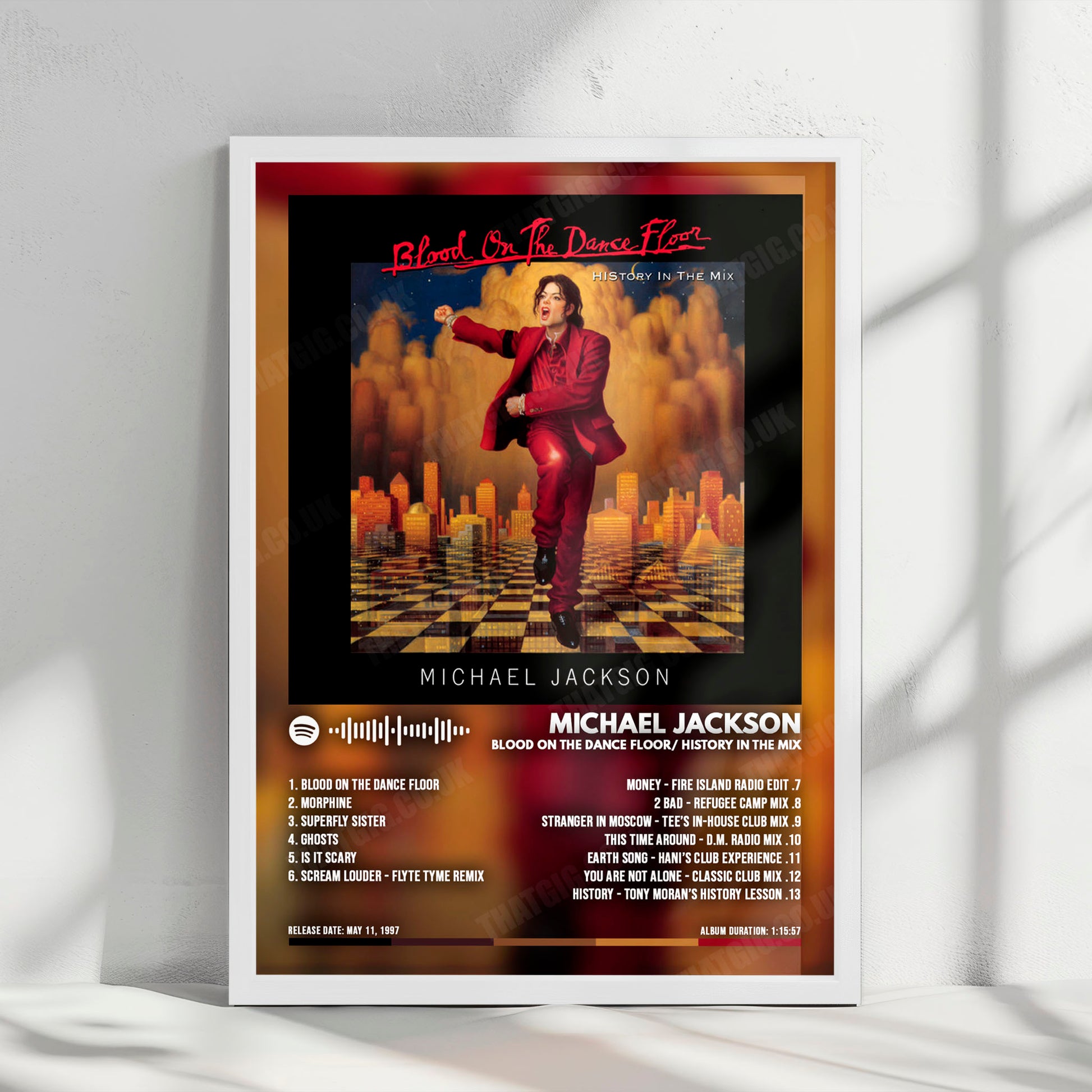 Michael Jackson "Blood on the Dance Floor: HIStory in the Mix" Album Cover Poster - with Complete Tracklist